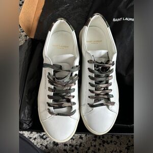 SAINT LAURENT 38.5/8.5 Andy Leather Sneakers Camo
